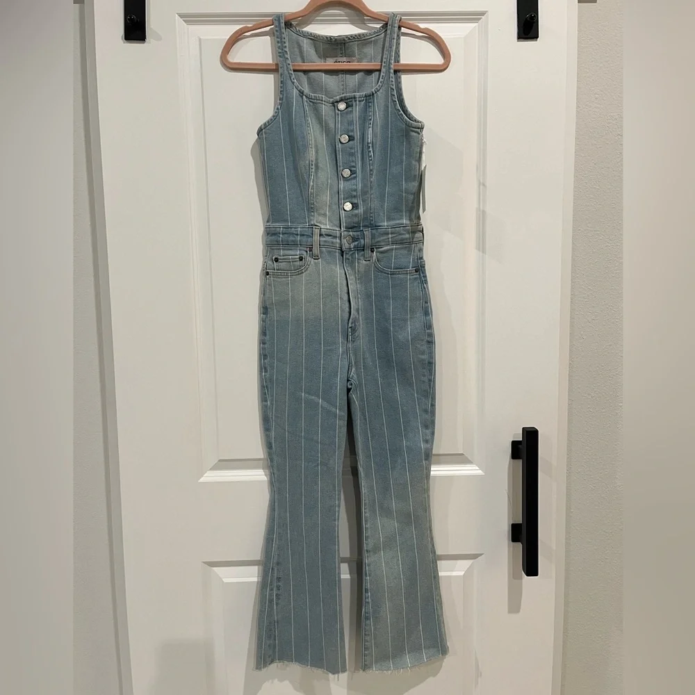 Etica Striped Denim Jumpsuit - Picture 4 of 6